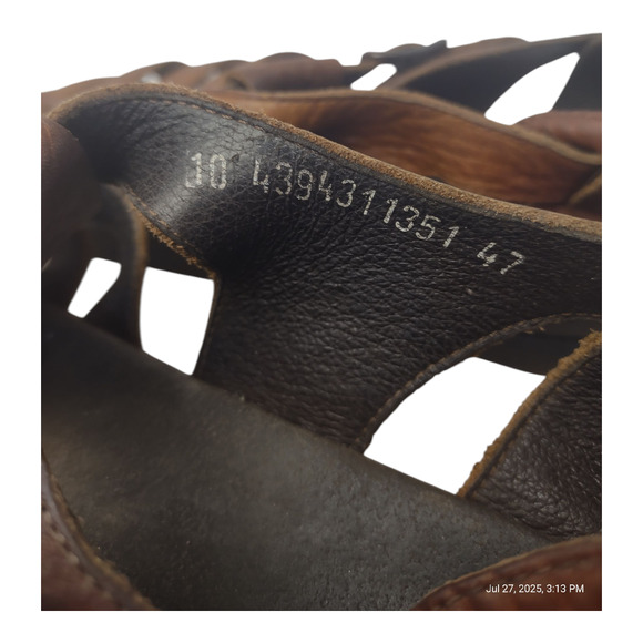 Mephisto Brown Pebble Leather Fishermen Sandals Size 13 Casual Outdoors EU 47 - Picture 9 of 11